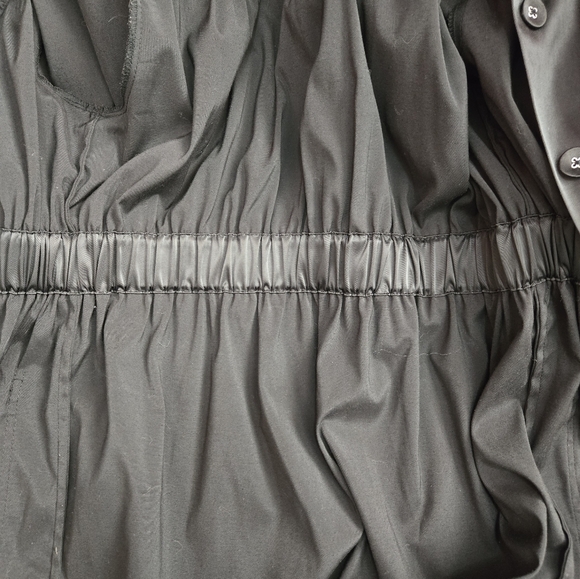 DONNA KARAN Gunmetal Black Satin Belted Dress Coat. Size 8 - Picture 12 of 16